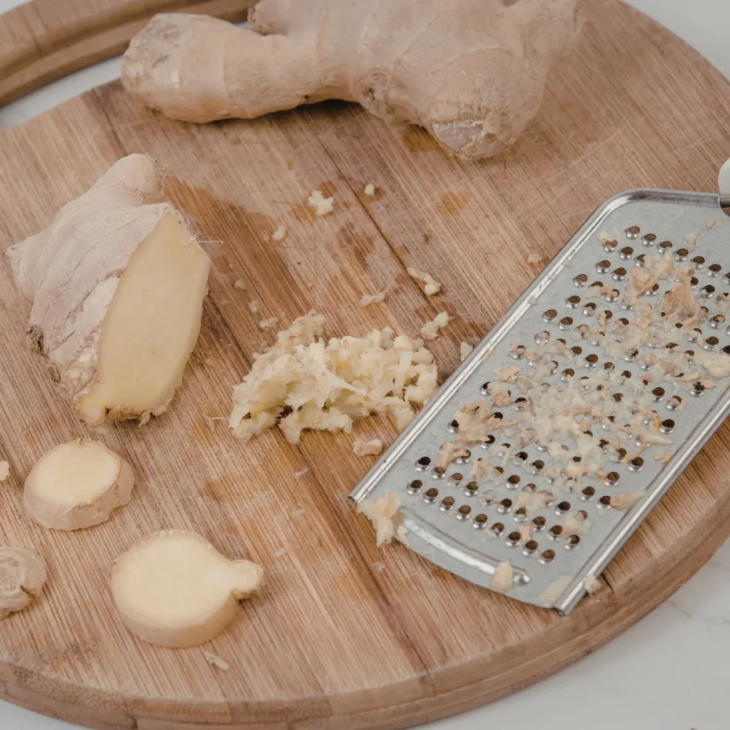 Gengibre ralado pronto para uso em receitas