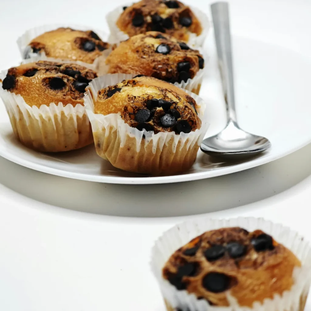Muffin Funcional de Banana e Aveia com Gotas de Chocolate