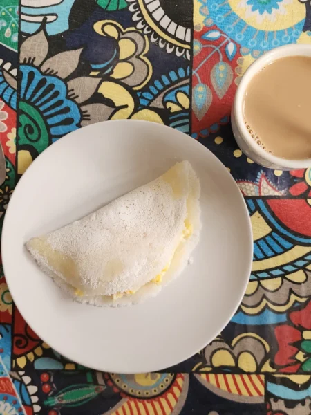 Tapioca com Queijo Cottage e Orégano
