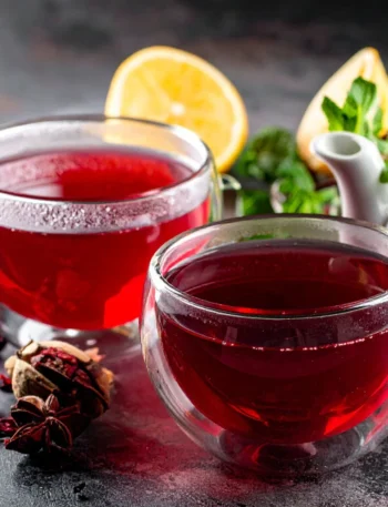 chá de hibisco e cavalinha