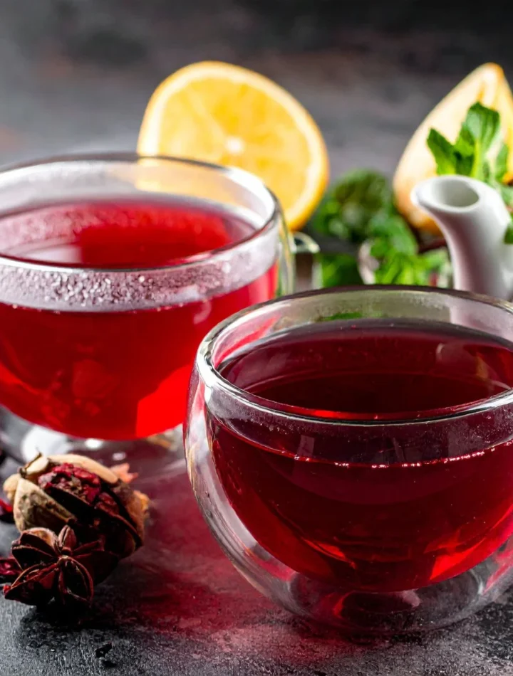 chá de hibisco e cavalinha